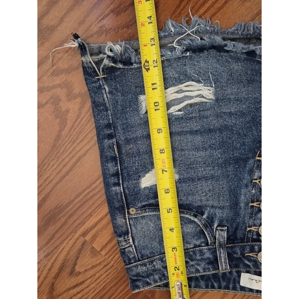 KanCan Womens High Rise Distressed Denim Shorts Blue Button Fly KC7823D‎ Size S